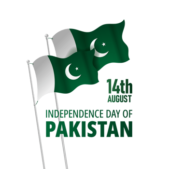 14 August Pakistan independence day with Pakistan flag png