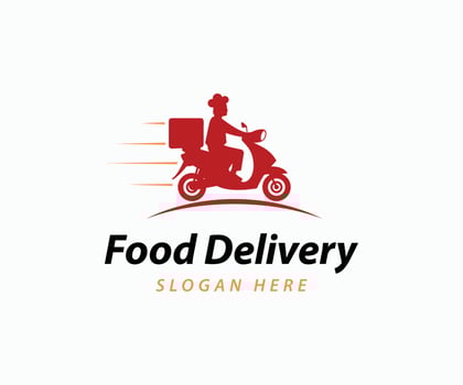 Fast Food Delivery Logo, Food Delivery Logo Design Template. vector
