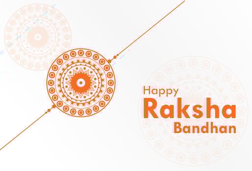 Raksha Bandhan White Minimal Background Traditional Indian Festival Template vector