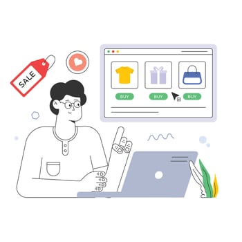 A handy flat illustration of graphic art vector