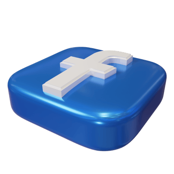 Glossy Facebook 3D Render Icon png
