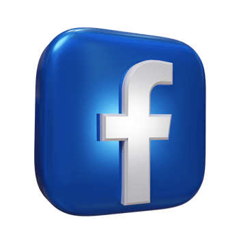 Glossy Facebook 3D Render Icon png