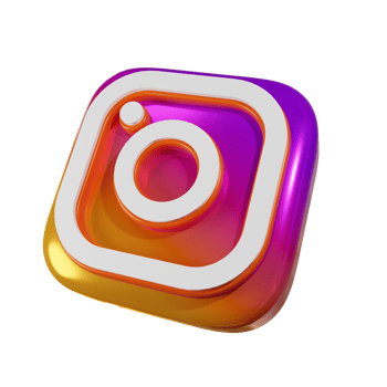 Glossy Instagram 3D Render Icon png
