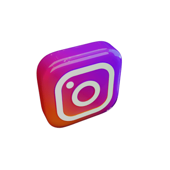 Glossy Instagram 3D Render Icon png