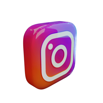 Glossy Instagram 3D Render Icon png