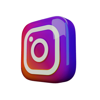Glossy Instagram 3D Render Icon png
