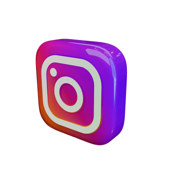 Glossy Instagram 3D Render Icon png