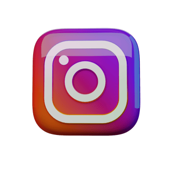 Glossy Instagram 3D Render Icon png