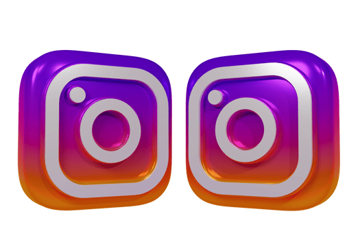 Glossy Instagram 3D Render Icon png