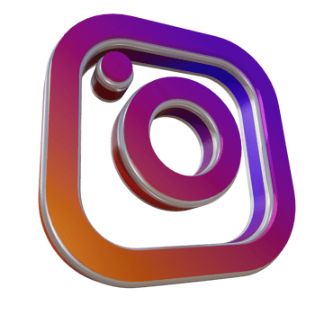 Glossy Instagram 3D Render Icon png