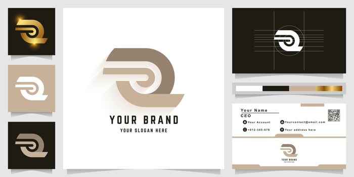 Letter z or a monogram logo with business card design vector