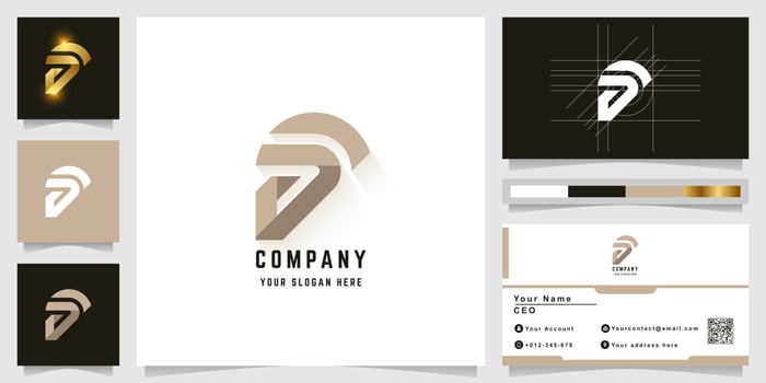 Letter S or aS monogram logo with business card design vector