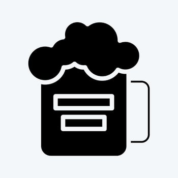 Icon Mug Of Beer. suitable for education symbol. glyph style. simple design editable. design template vector. simple illustration vector