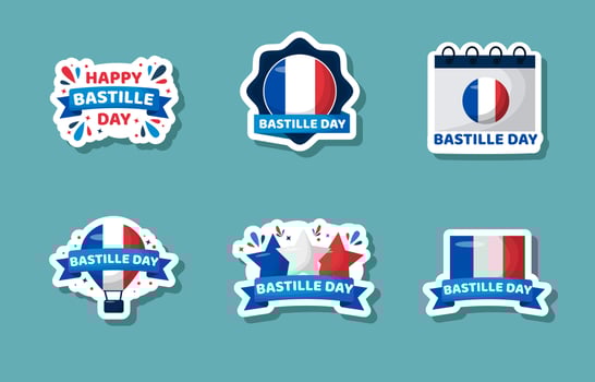Bastille Day Collection Sticker vector