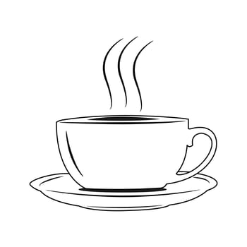 Coffee cup line art vector illustration