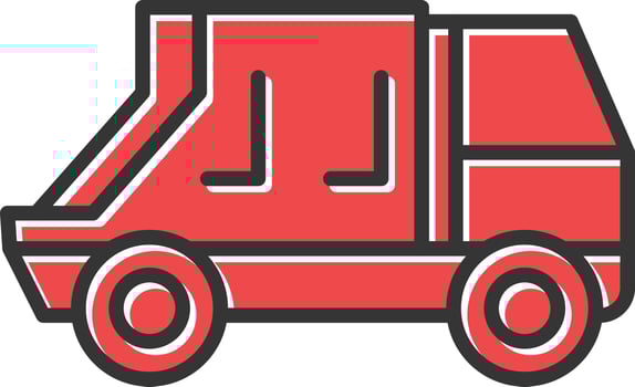 Recycling Truck Filled Retro vector
