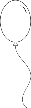 Balloon birthday outline, Flatstyle cartoon drawing png