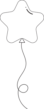 Balloon birthday outline, Flatstyle cartoon drawing png