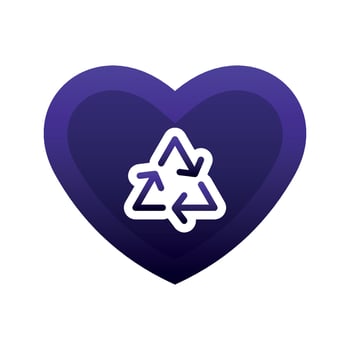 recycle love logo gradient design template icon element vector
