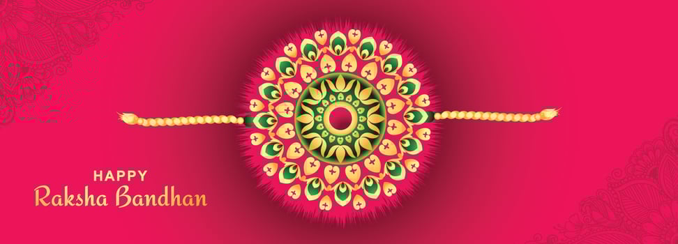 Raksha bandhan indian festival for brother and sister banner background vector