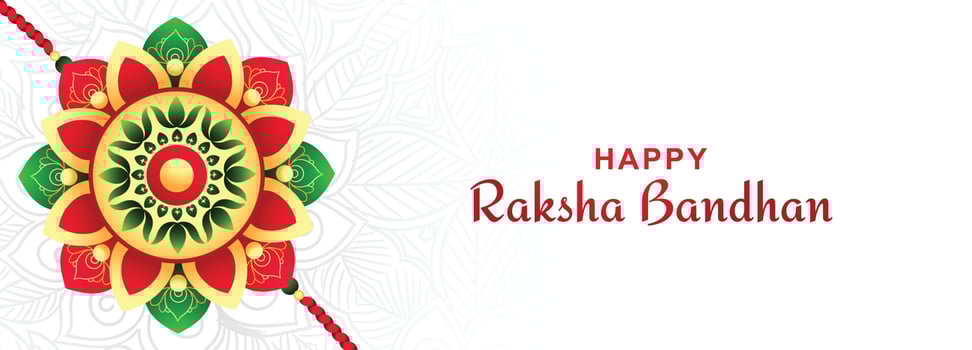 Happy raksha bandhan on decorative rakhi festival banner background vector