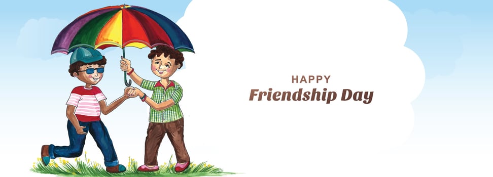 Friendship day celebrating banner background vector