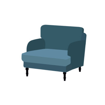 blue armchair in the room png