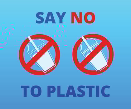 No plastic drink cup warning sign. No plastic drink cup icon. vector