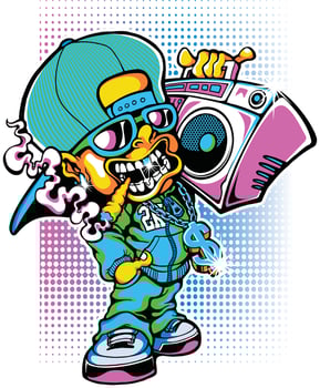 HIP HOP CHARACTER ILLUSTRATION DESIGN ART vector