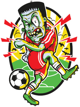 FOOTBALL ZOMBIE ILLUSTRATION VECTOR ART