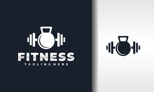 fist barbell fitness logo vector