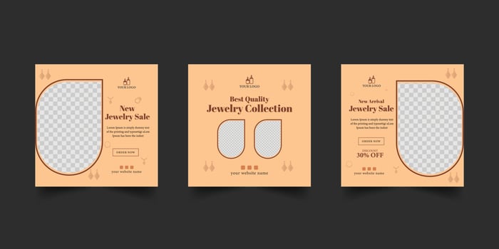 jewelry sale social media post template vector