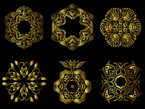 abstract gold border element design vector