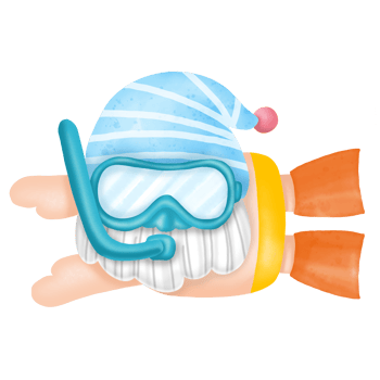 Gnomes dive watercolor clipart png