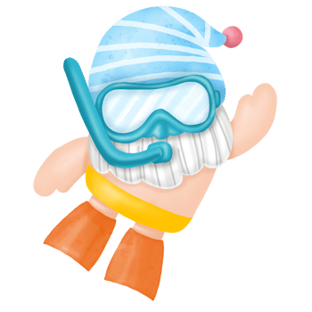 Gnomes dive watercolor clipart png