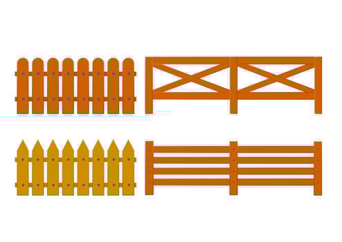 Wooden Fence Set vector