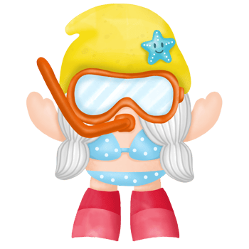 Gnomes dive watercolor clipart png