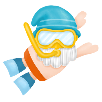 Gnomes dive watercolor clipart png