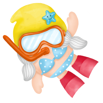 Gnomes dive watercolor clipart png