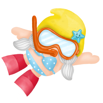 Gnomes dive watercolor clipart png