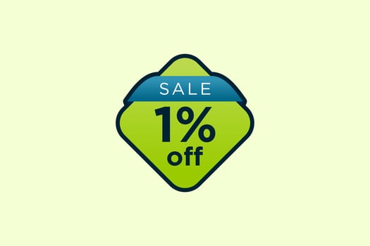 1 discount, Sales Vector badges for Labels, , Stickers, Banners, Tags, Web Stickers, New offer. Discount origami sign banner.