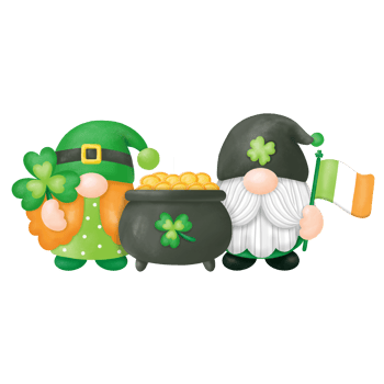 Watercolor St. Patrick's Day Gnomes Clipart, Digital painting png