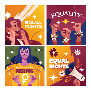 Woman's Equality Day Social Media Template Design vector
