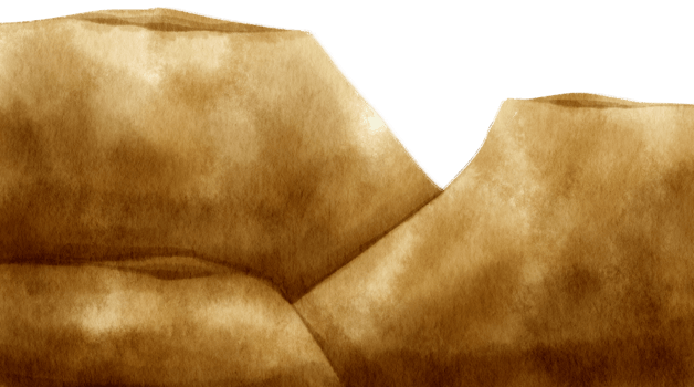Rock mountain Watercolor hand-painted png