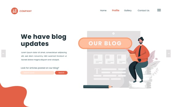 Blog update or article page illustration concept vector