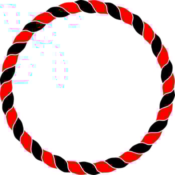 black red rope circle border vector