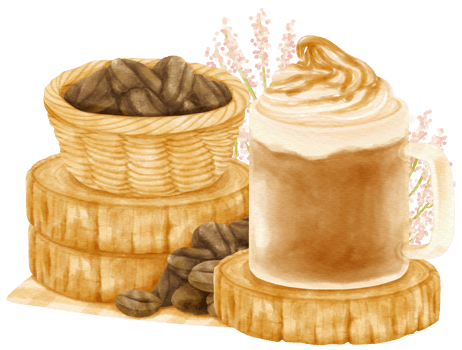 Coffee drink composition watercolor png