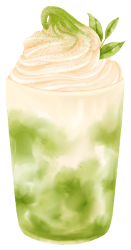 matcha latte milk tea drink watercolor png