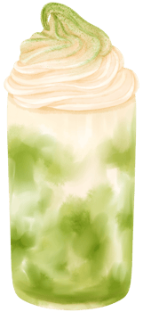 matcha latte milk tea drink watercolor png