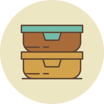 Food Delivery Box Filled Retro vector